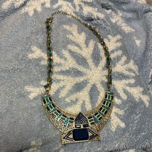Blue and Silver Statement Necklace